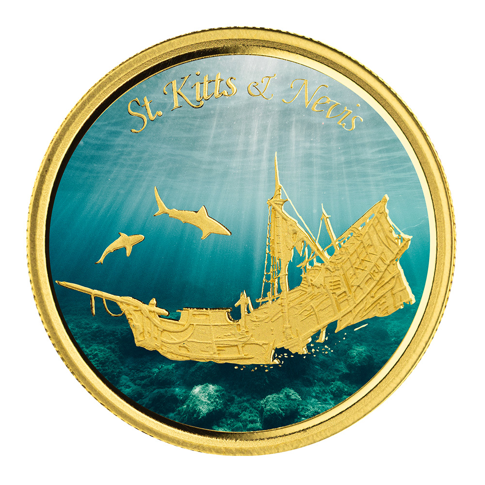 2021 Ec8 Montserrat 1 Oz Gold Color Coin (copy)