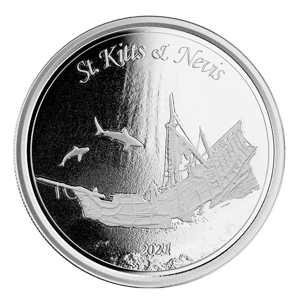 2021 Ec8 St Kitts 1 Oz Silver Coin