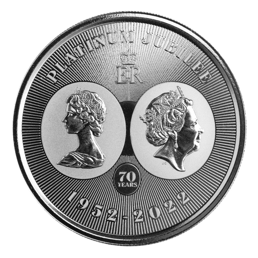 2022 Cayman Islands CIMA 1 Troy oz Silver Coin Queens 70th Platinum Jubilee Year Anniversary 06