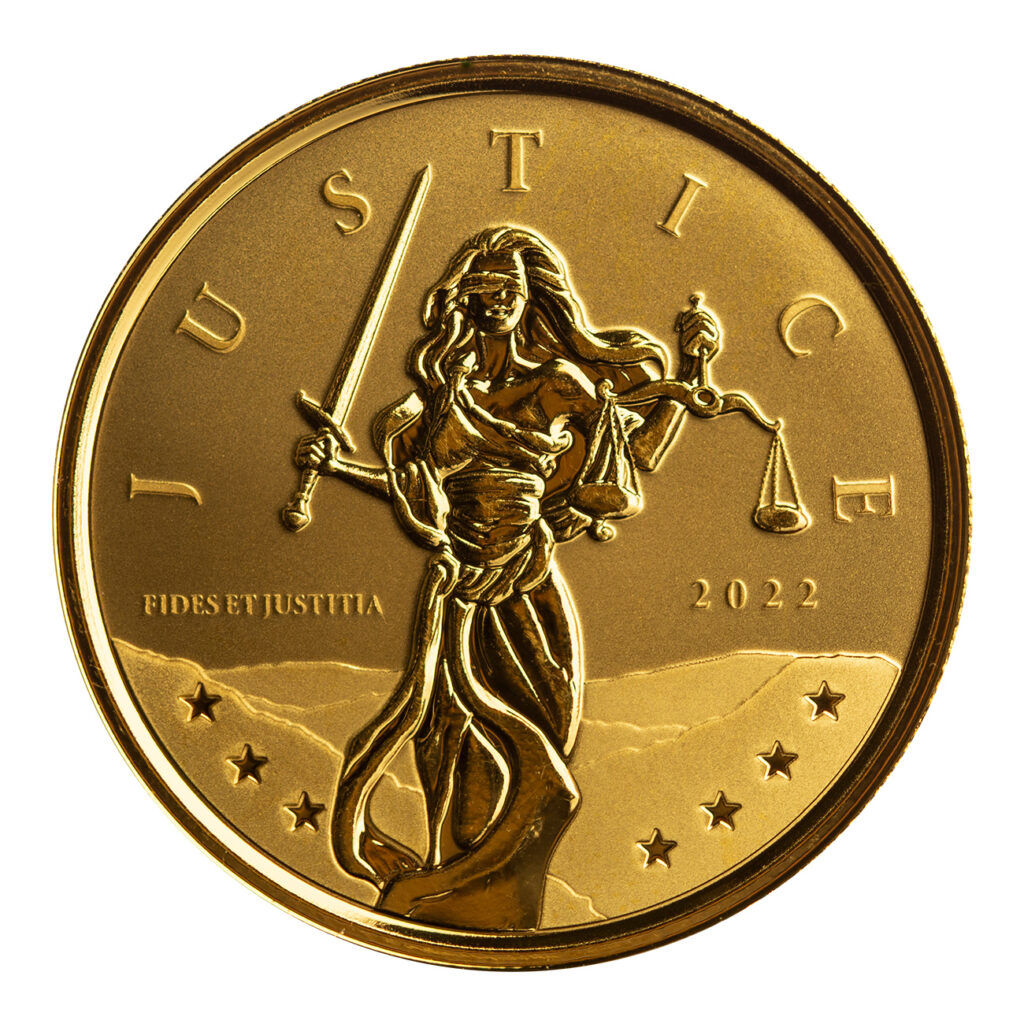 2022 Gibraltar Lady Justice 1 Oz Silver Bu Coin