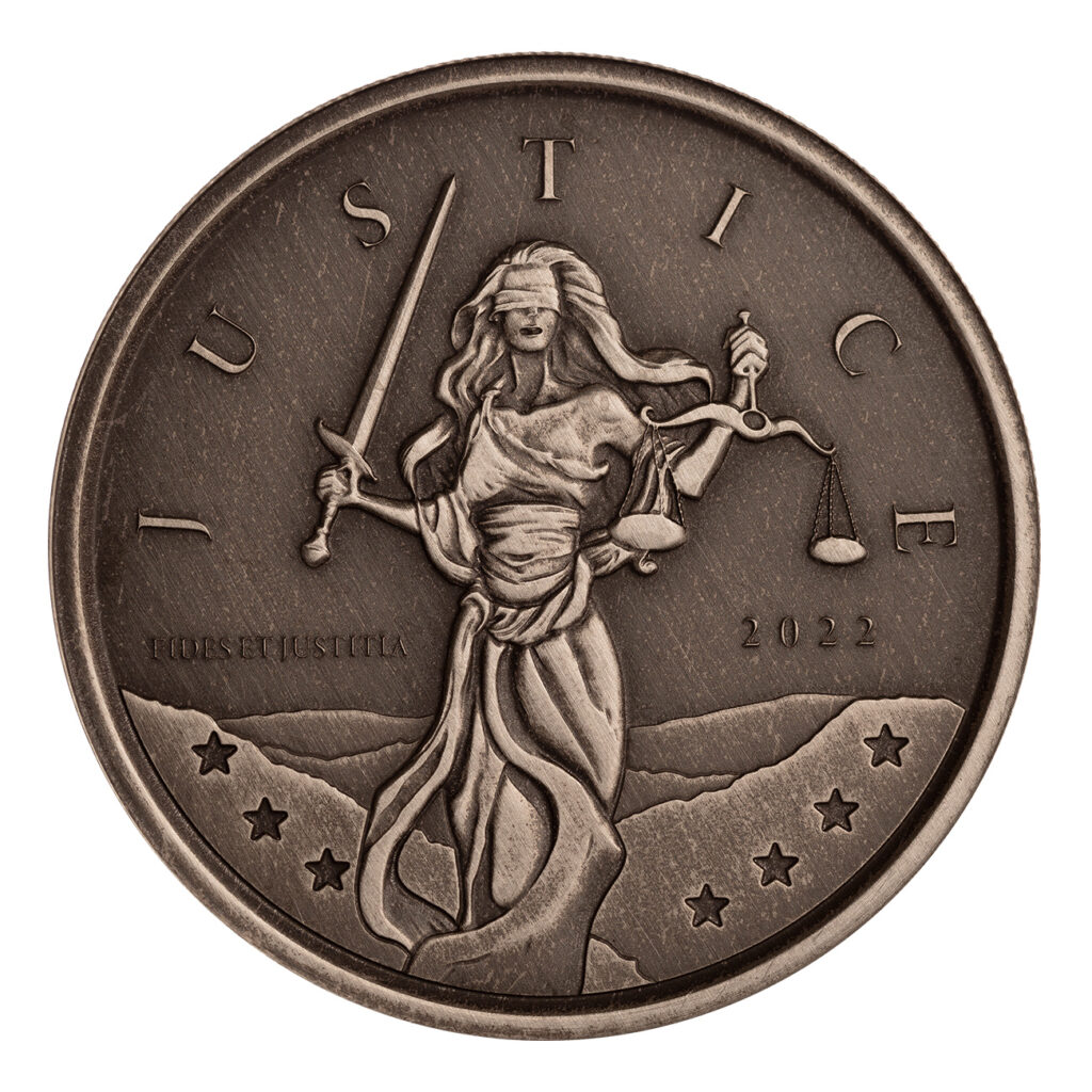 2022 Gibraltar Lady Justice 1 Oz Silver Bu Coin