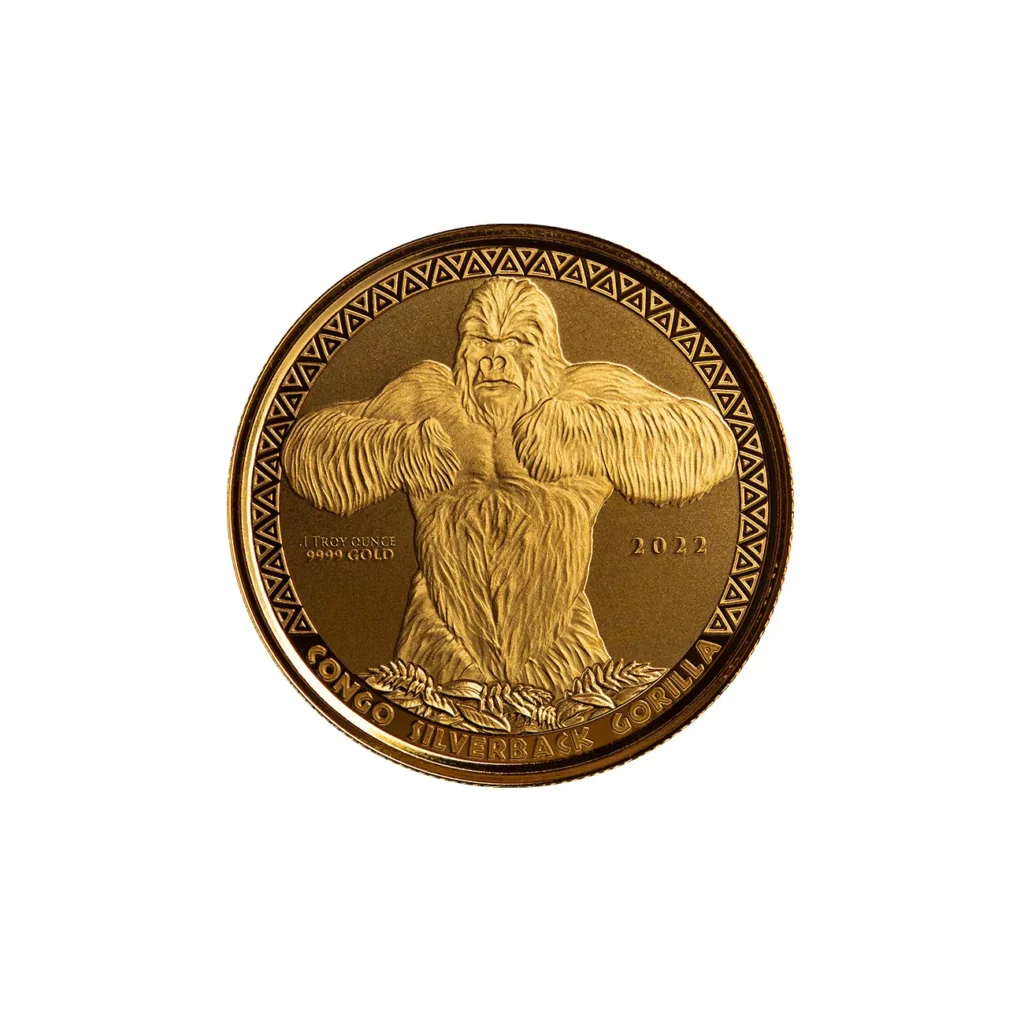 2022 Congo Gorilla One Tenth oz Gold 3