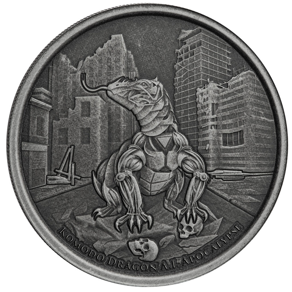 2022 Tokelau Komodo Dragon 1 Oz Silver Bu Coin