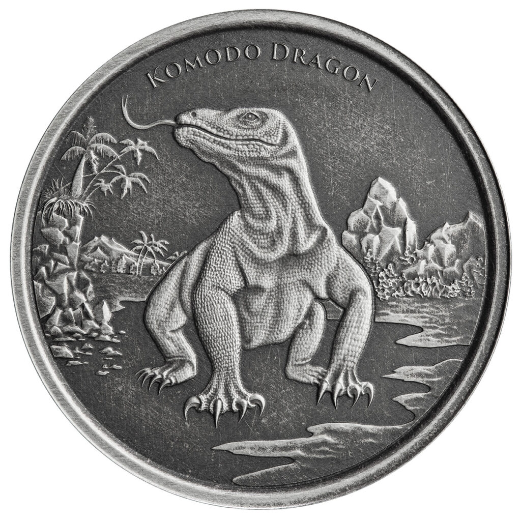 2022 Tokelau Komodo Dragon 1 Oz Silver Bu Coin