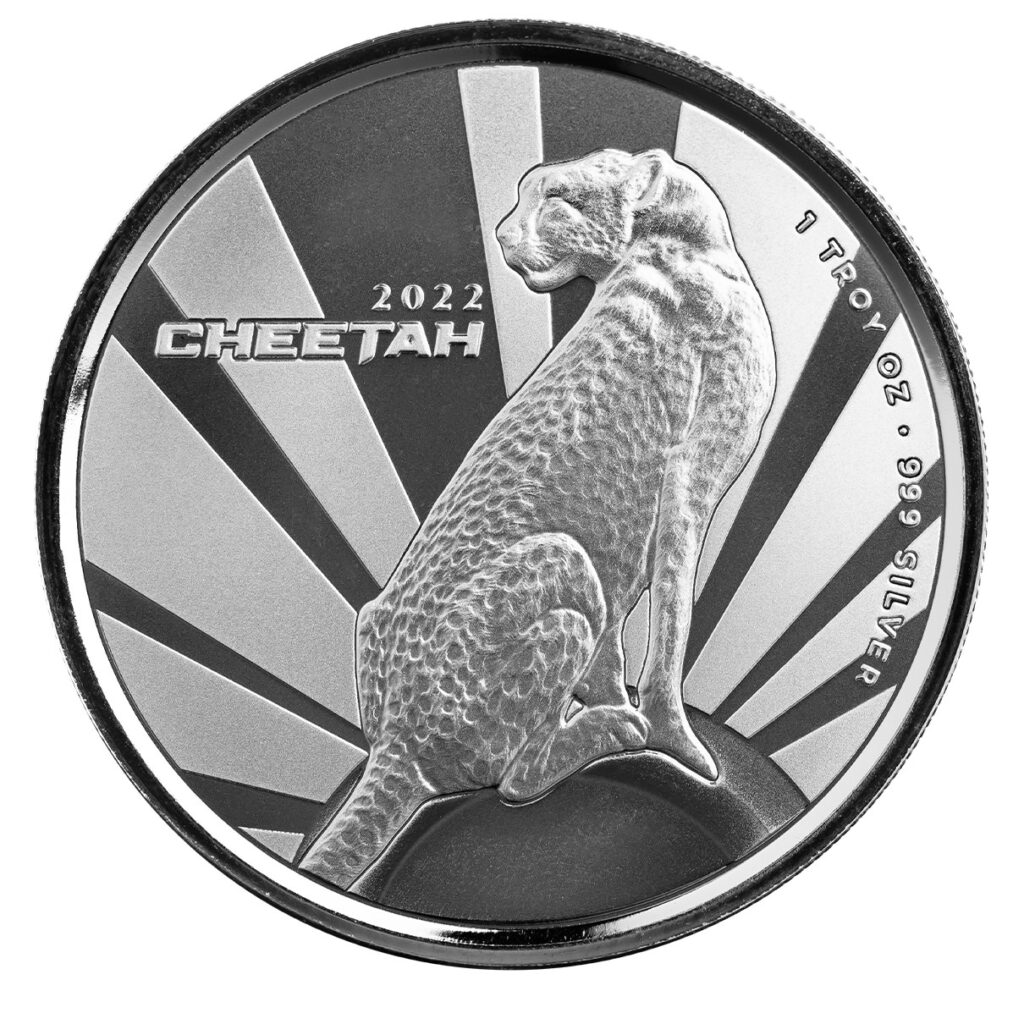 2022 Scottsdale Mint Cameroon Cheetah 1 oz Silver Bu Coin 04