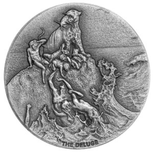 2022 Biblical Series The Deluge 2 oz Silver Antique Coin Scottsdale Mint 10