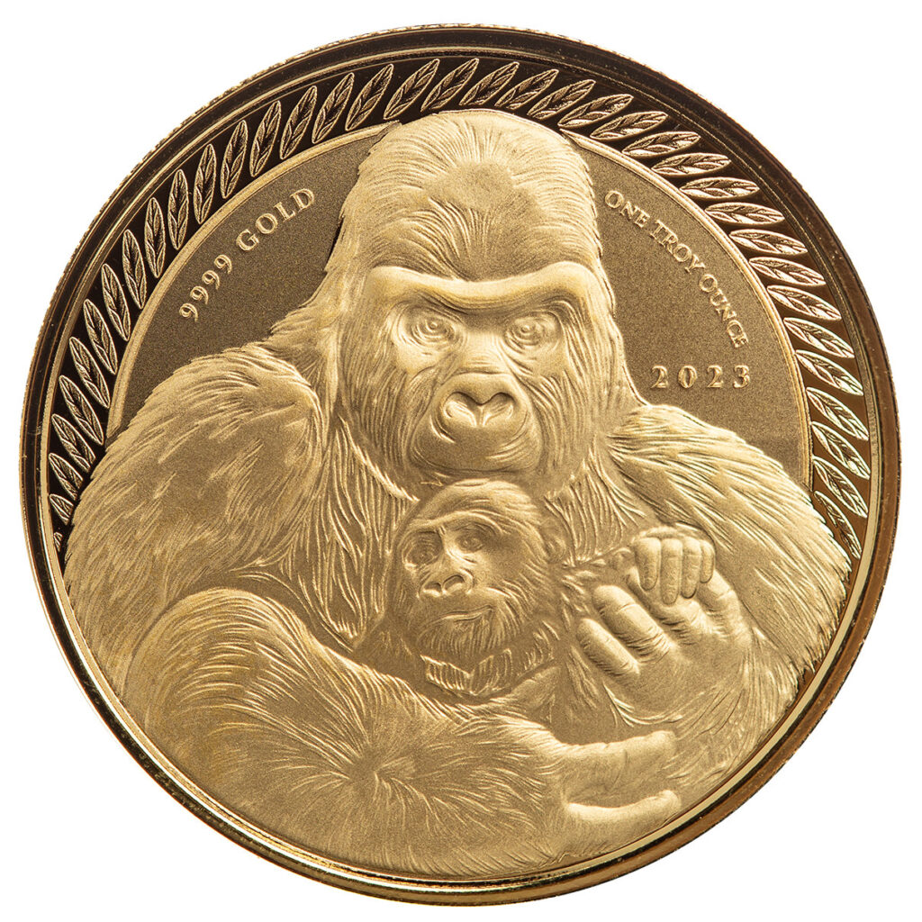 2023 Congo Silverback Gorilla 1 Troy Ounce Gold Coin Scottsdale Mint 04