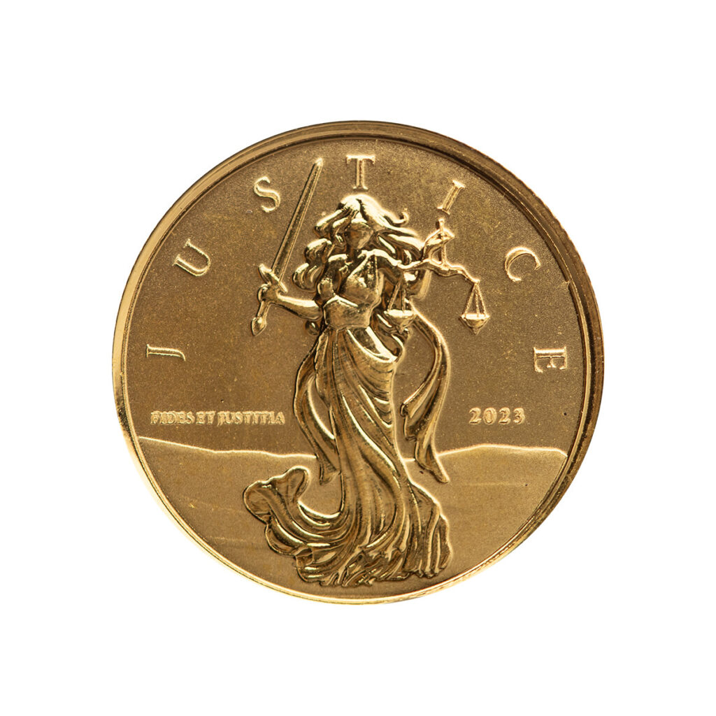 2023 Gibraltar Lady Justice Tenth oz 9999 Gold Proof Like Scottsdale Mint 04