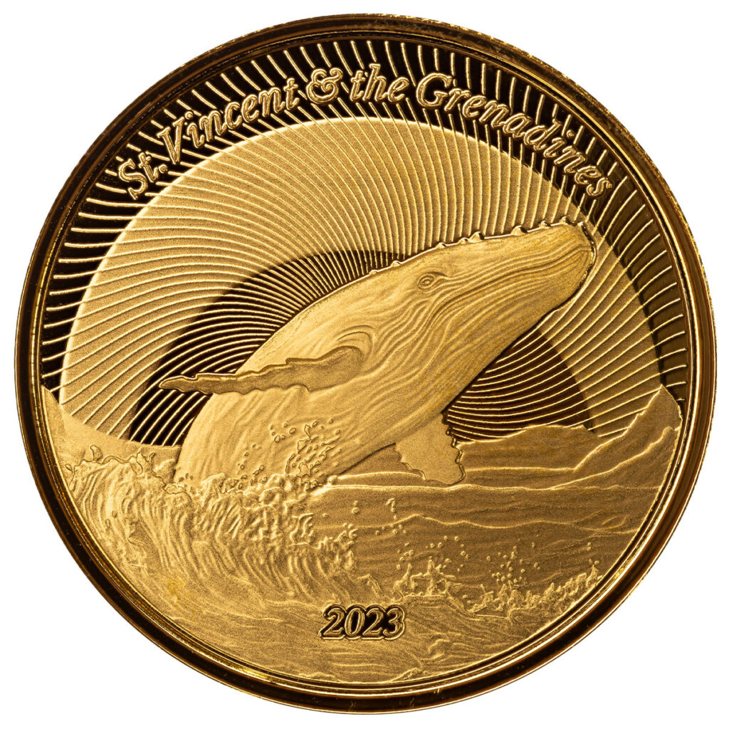 2023 Ec8 St Vincent And The Grenadines Humpback Whale 1 Troy Ounce 9999 Fine Gold Proof Like Coin 04