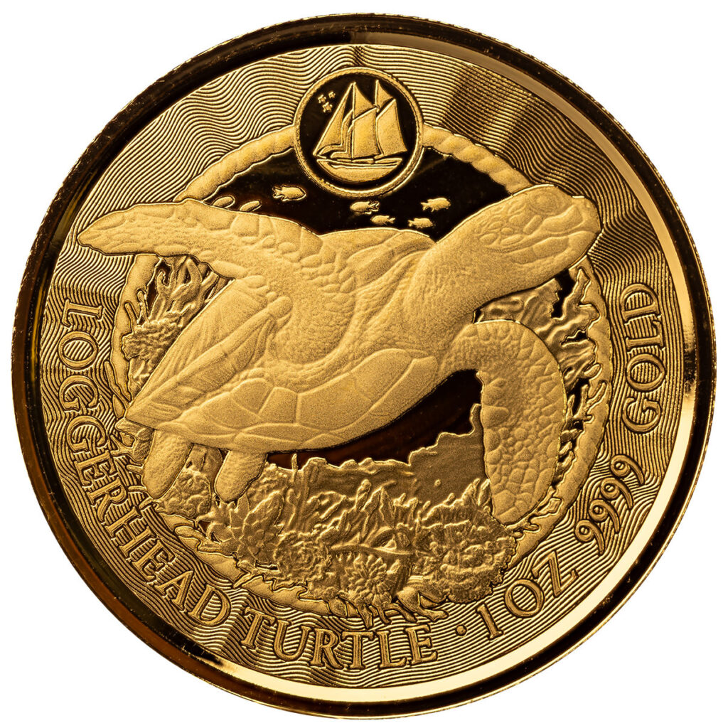 2023 Scottsdale Mint Cayman Islands Loggerhead Turtle 1 Troy Ounce 9999 Fine Gold Coin 02