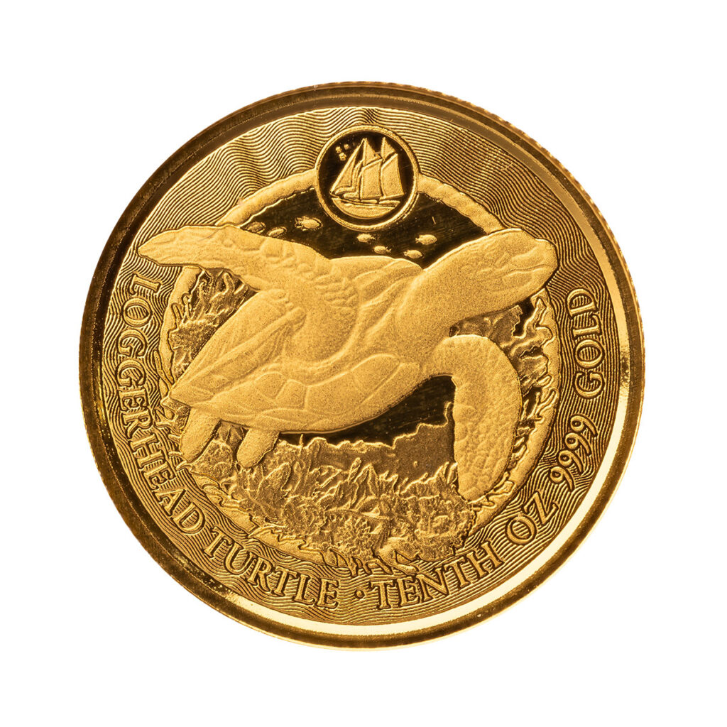 2023 Scottsdale Mint Cayman Islands Loggerhead Turtle Tenth Troy Ounce 9999 Fine Gold Coin 02