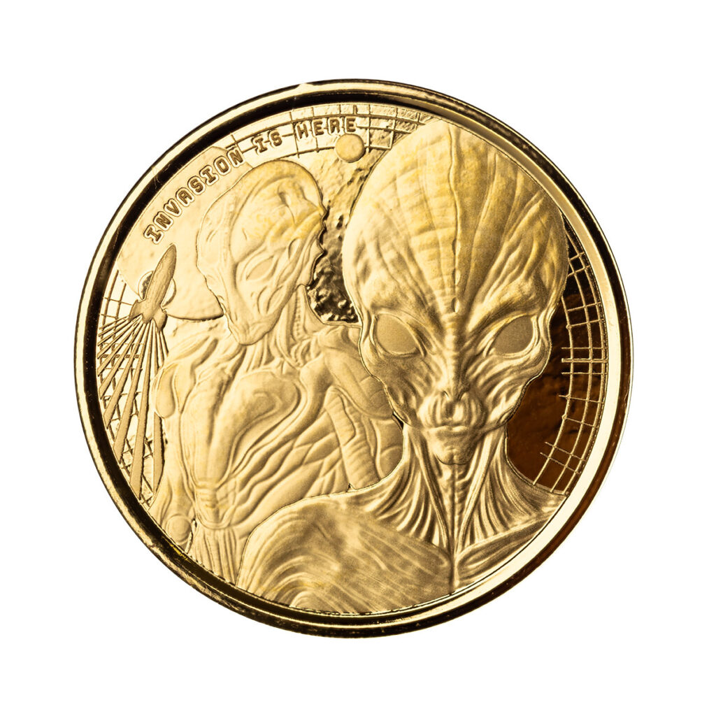 2023 Scottsdale Mint Ghana Alien Invasion Is Here Tenth Troy Ounce 9999 Fine Gold Proof Like Coin 04