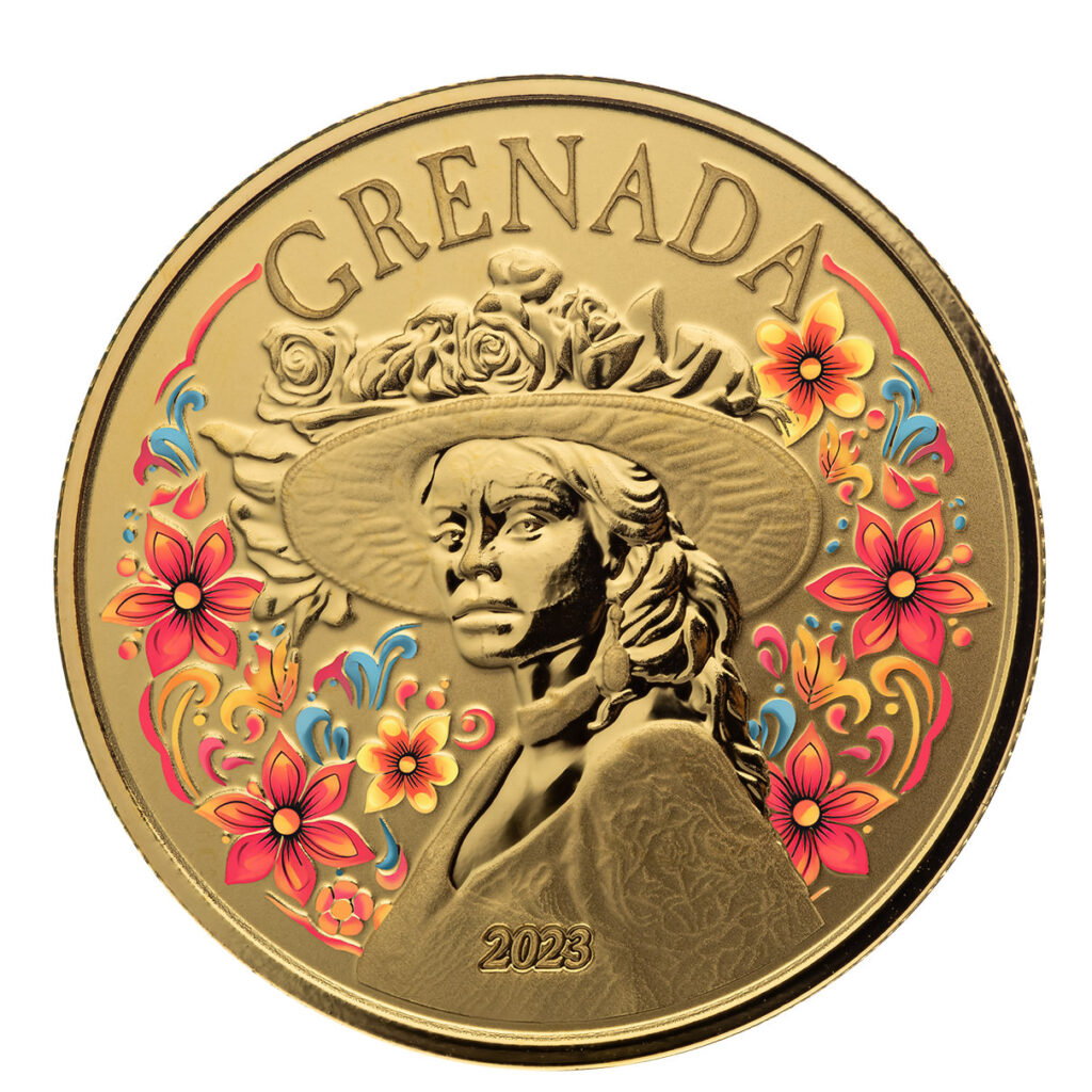 2023 Scottsdale Mint Ec8 Grenada La Diablesse 1 Troy Ounce 9999 Fine Gold Color Proof Coin 06