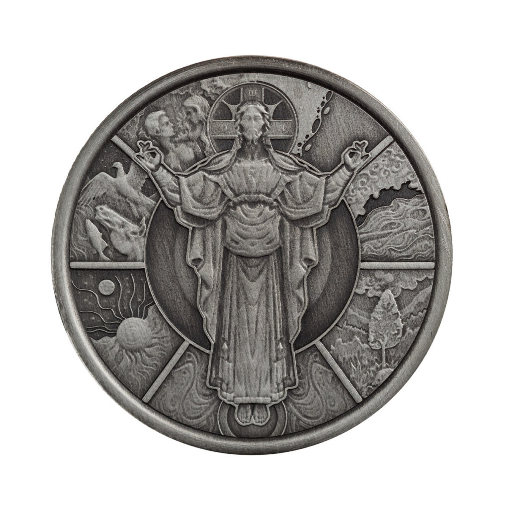 2024 Scottsdale Mint Samoa The Jesus Collection Genesis Jesus As Creator Half Troy Ounce 999 Fine Silver Antique Legal Tender Coin 02