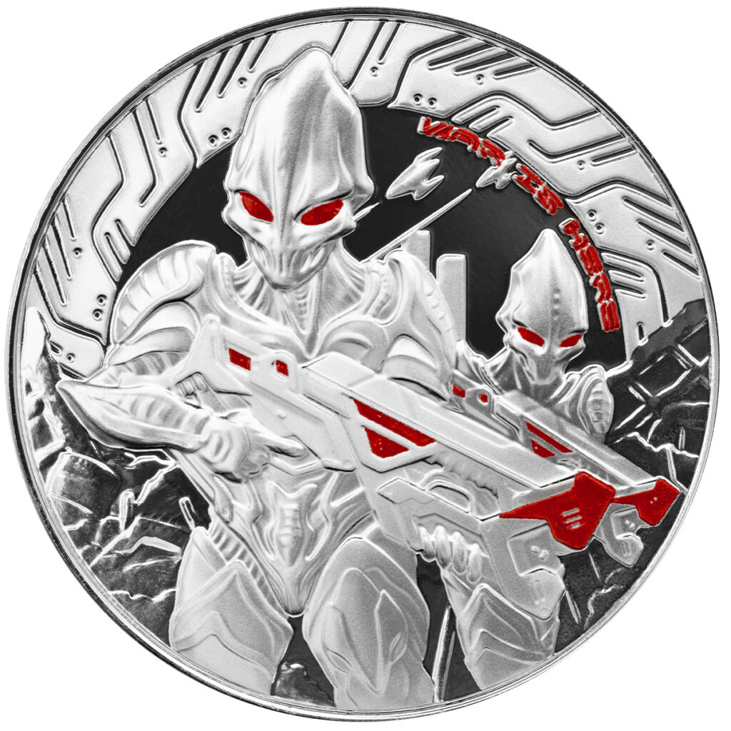 2024 Samoa Alien Battle 1 Oz Silver Proof With Color Coin