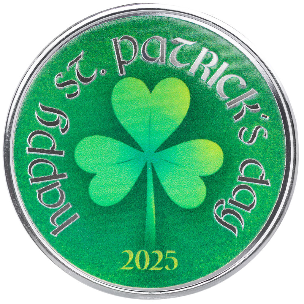 Happy St. Patrick's Day 2025 1 Oz .999 Silver Color Round