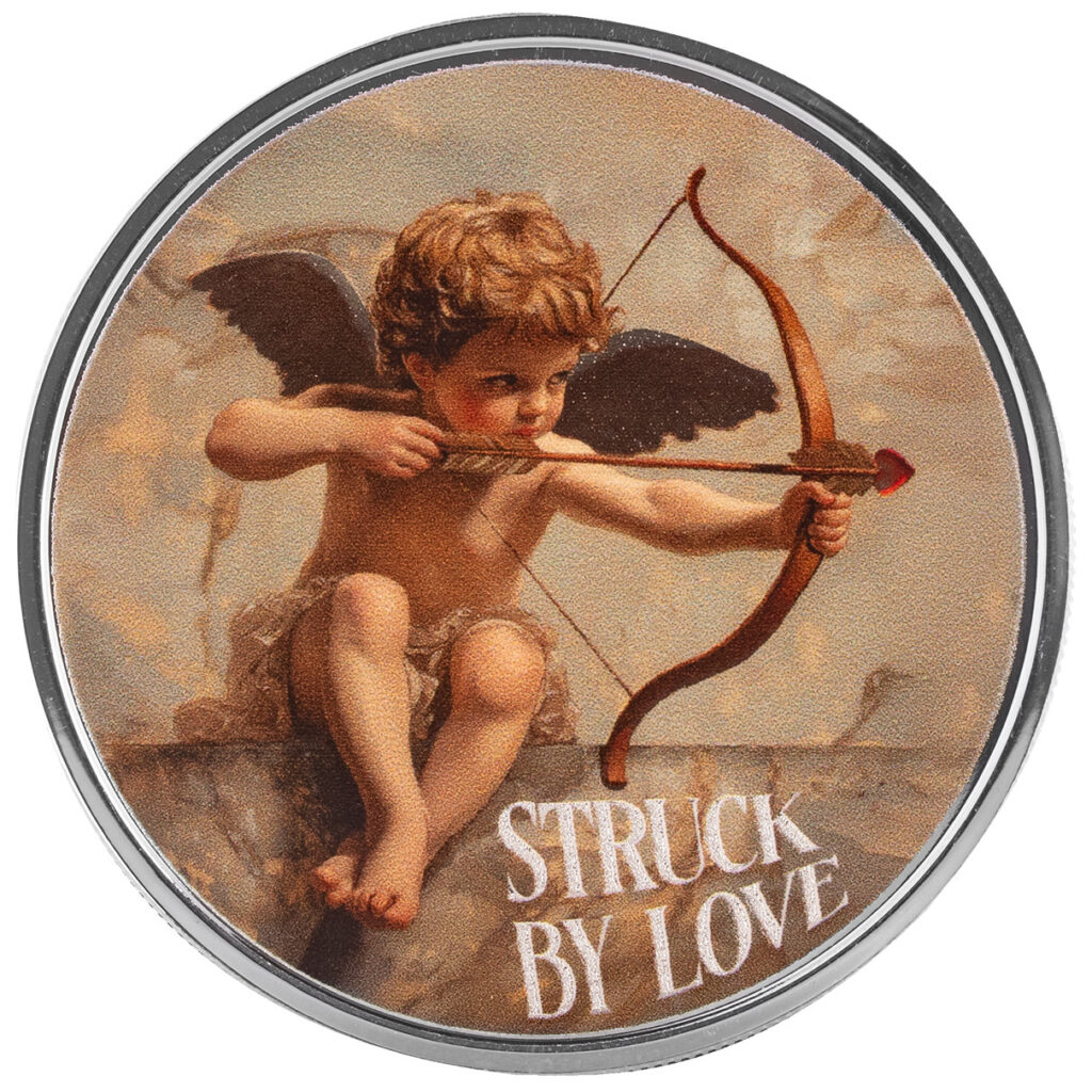 Struck By Love 1 Oz .999 Silver Color Round