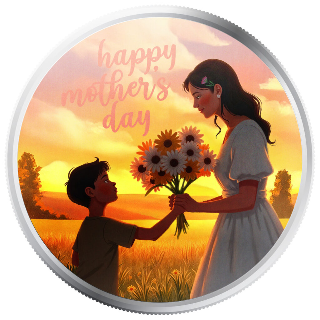 2025 Scottsdale Mint Mothers Day 1 Troy Ounce 999 Fine Silver Round Flower Field
