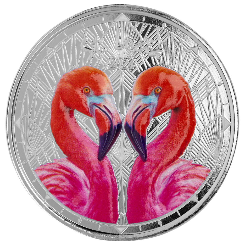 2024 Scottsdale Mint Ec8 St Lucia 1 Troy Ounce 999 Fine Silver Proof Color Coin 02