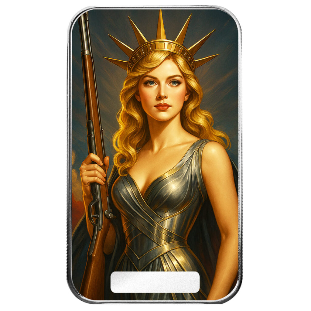 2025 Scottsdale Mint 4th Of July Americana 1 Troy Ounce 999 Fine Silver Color Bars Lady Liberty 27