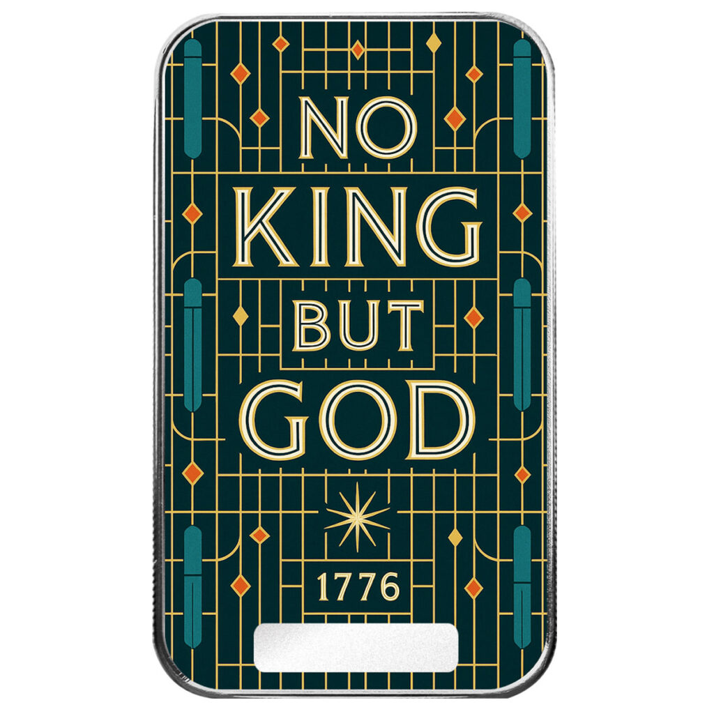 2025 Scottsdale Mint 4th Of July Americana 1 Troy Ounce 999 Fine Silver Color Bars No King But God 25