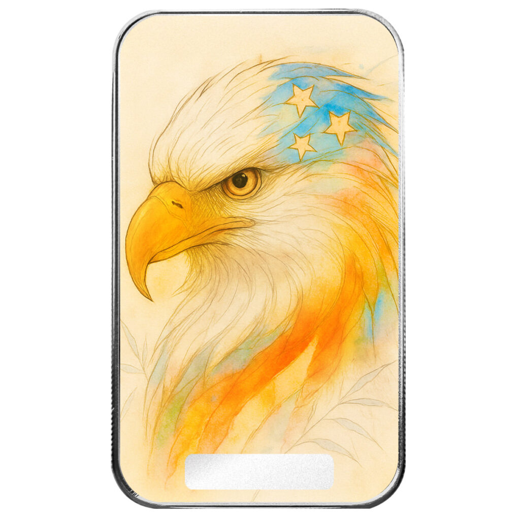 2025 Scottsdale Mint 4th Of July Americana 1 Troy Ounce 999 Fine Silver Color Bars Pastel Bald Eagle 22