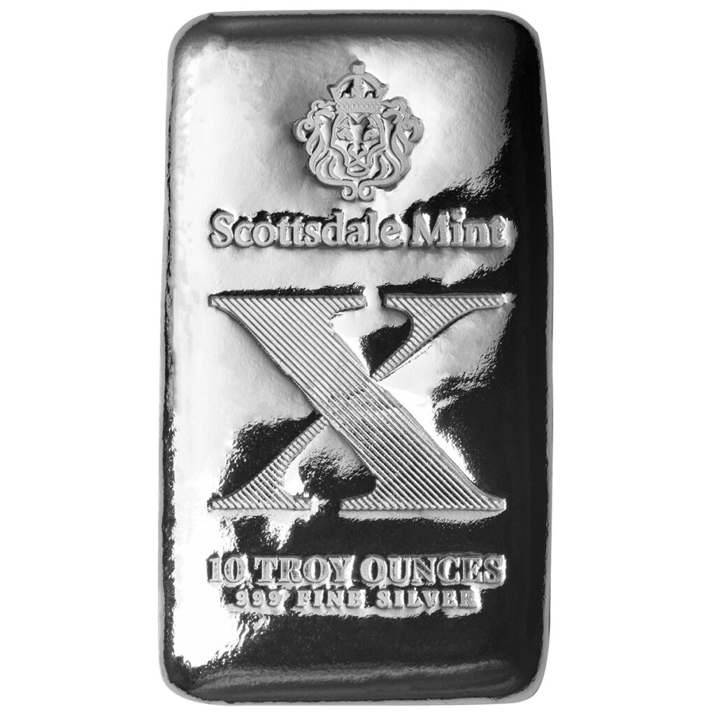 2025 Scottsdale Mint X 10 Troy Ounce 999 Silver Bar 02