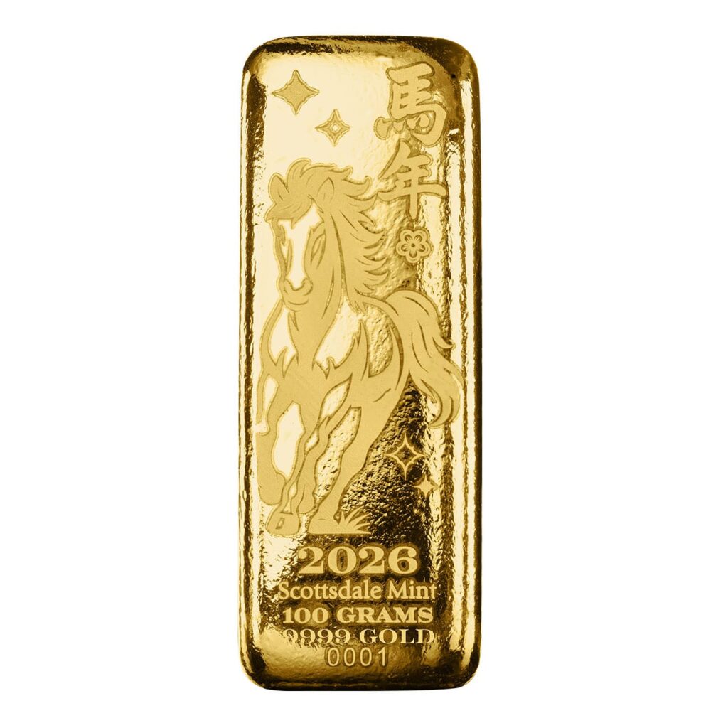 2026 Lunar Year Of The Horse 100 Gram Silver Bar