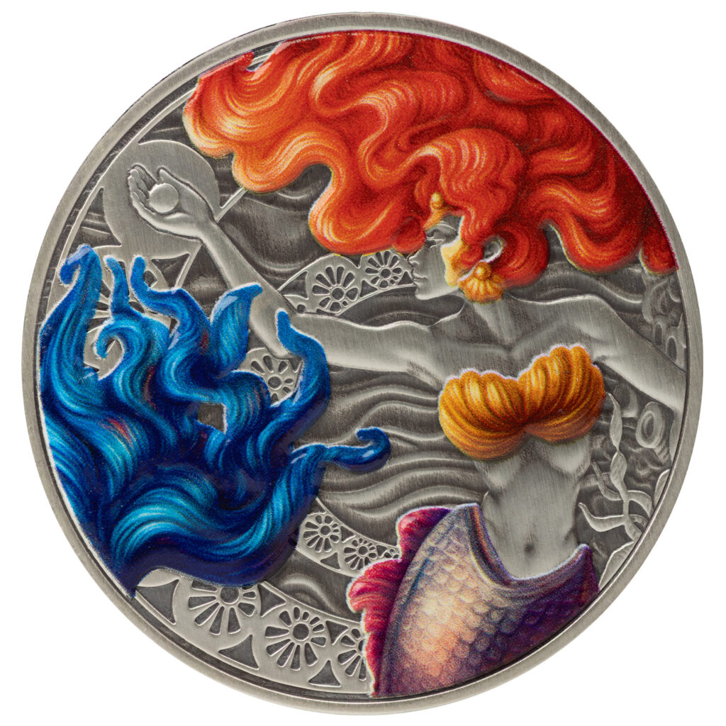2025 Scottsdale Mint Samoa Mermaid 1 Troy Ounce 999 Fine Antique Color Proof Like Coin 04 (1)