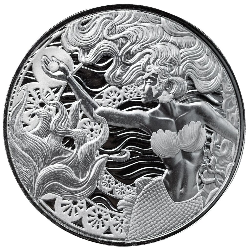 2025 Scottsdale Mint Samoa Mermaid 1 Troy Ounce 999 Fine Silver Proof Like Coin 04