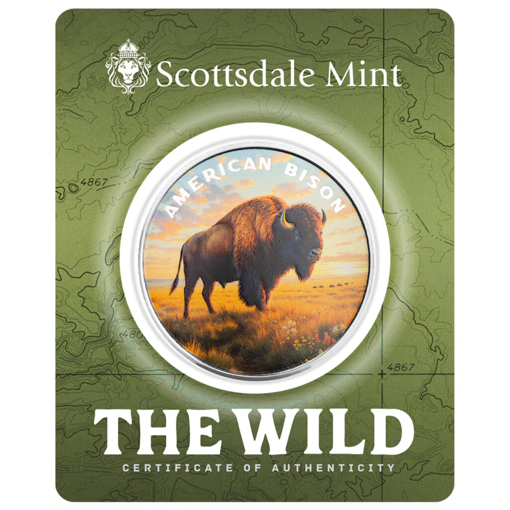2025 Scottsdale Mint The Wild 1 Troy Ounce Fine Silver Color Round Certilock 02