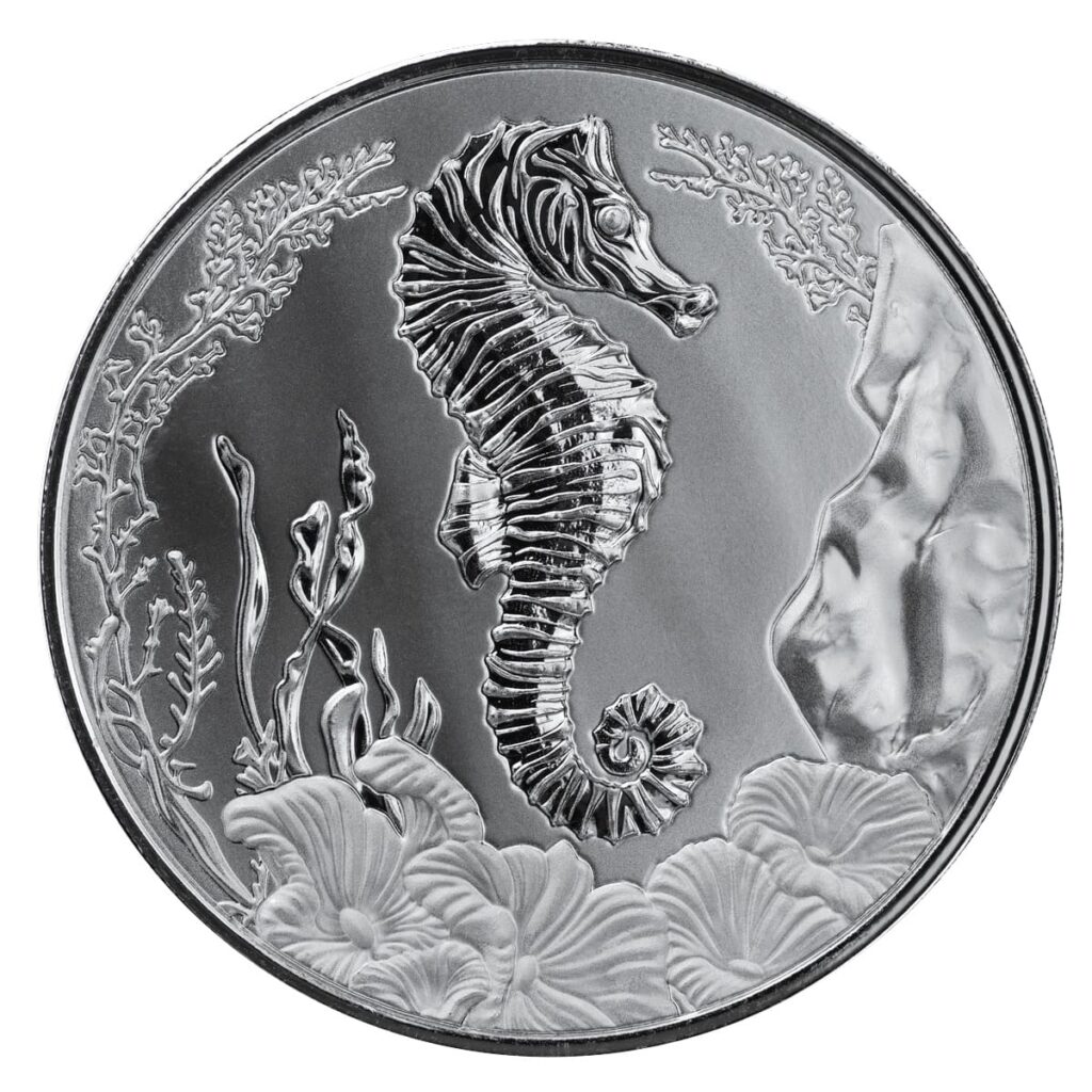 2025 Scottsdale Mint Samoa Seahorse 1 Troy Ounce 999 Fine Silver Proof Like Coin 05