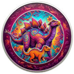 Momma Saurus 1 Oz Silver Colorized Round