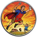 Superhero Dad 1 Oz Silver Colorized Round