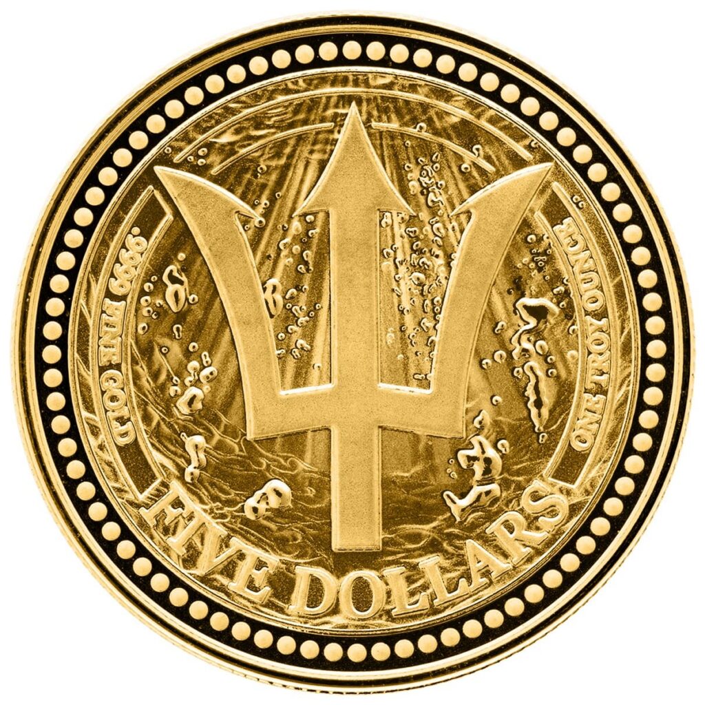 2026 Barbados Trident 1 Oz Gold Coin Obverse