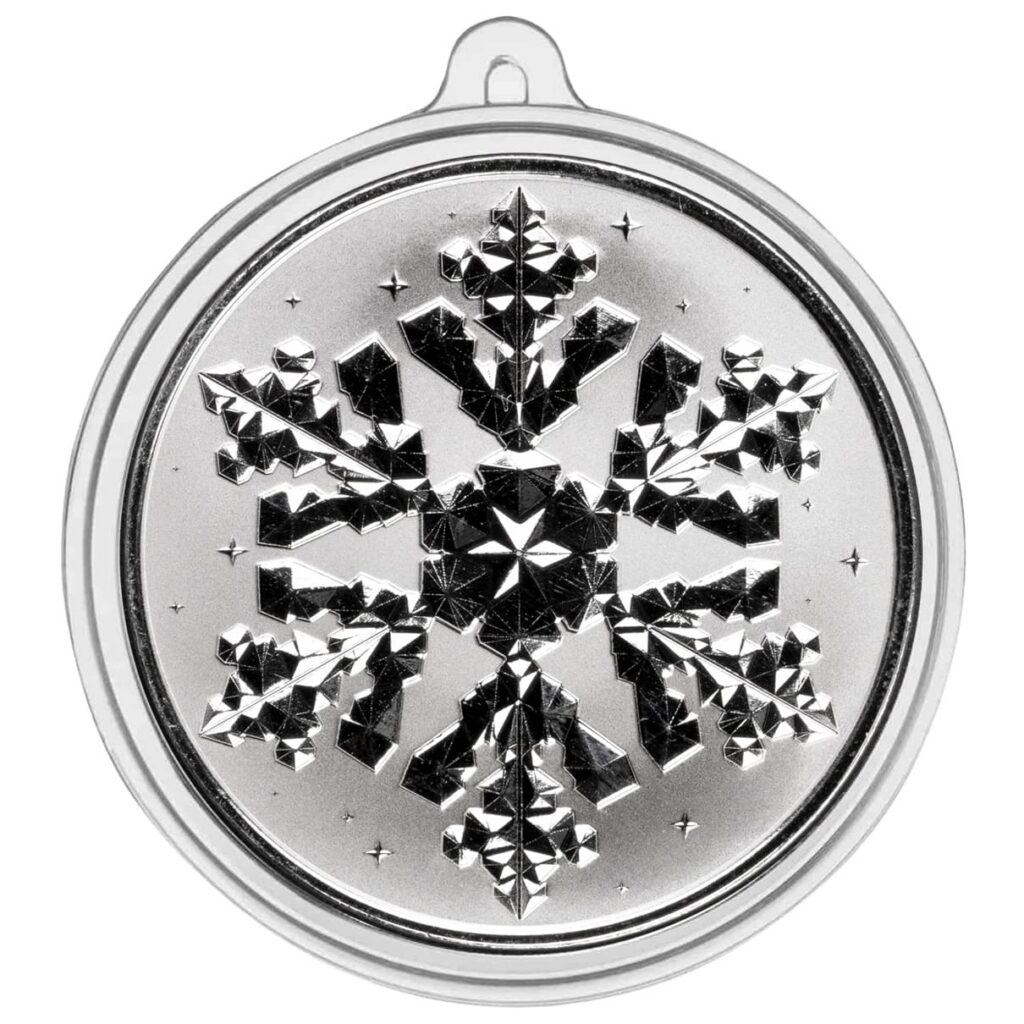1 Oz Silver Snowflake Third In Series Round Ornament (1)